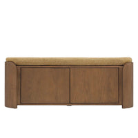 Banc Noemia frêne teinte noyer et tweed marron – vue détourée
