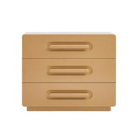 Commode 3 tiroirs Newlo moka – vue de trois quarts