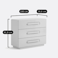 Commode 3 tiroirs Newlo laqué moka – vue de côté