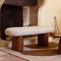 Banc Popa tweed beige - en situation salon