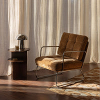 Fauteuil tissu crêpé acier chromé Aurore - NV GALLERY
