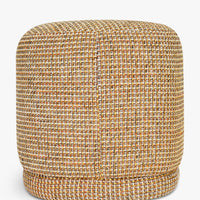 Pouf Enzo Tweed jaune miami – détail du tissu bouclé