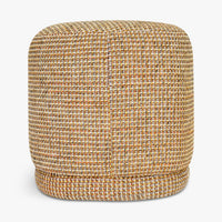 Pouf Enzo Tweed jaune miami – détail du tissu bouclé
