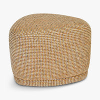 Pouf Enzo Tweed jaune miami – vue trois-quarts