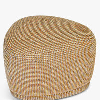 Pouf Enzo Tweed jaune miami – vue de côté