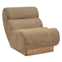 Fauteuil modulable Cozy tweed marron caramel – vue de face