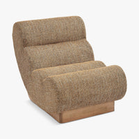 Fauteuil modulable Cozy tweed marron caramel – vue d'ambiance