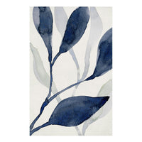 Affiche Aquavia II – détail du motif d'aquarelle en dégradé de bleus