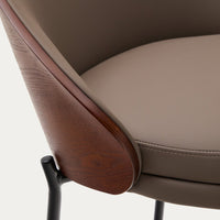 Tabouret Brava 77cm marron – détail du piètement métallique