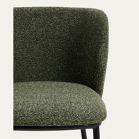 Chaise Avena vert foncé en chenille, vue de détail dossier