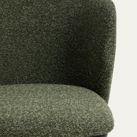 Chaise Avena vert foncé en chenille, vue de détail dossier