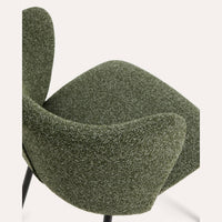 Chaise Avena vert foncé en chenille, vue de détail pieds