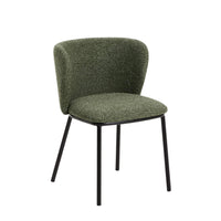 Chaise Avena vert foncé en chenille, vue de face