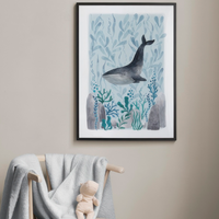 Affiche encadrée chêne Ocean Whale