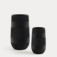 Ensemble de 2 cache-pots Solsona noir – vue détourée