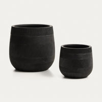 Ensemble de 2 cache-pots Fornells noir – vue détourée