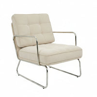 Fauteuil tissu crêpé acier chromé Aurore - NV GALLERY