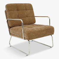 Fauteuil tissu crêpé acier chromé Aurore - NV GALLERY