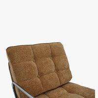 Fauteuil tissu crêpé acier chromé Aurore - NV GALLERY