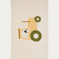 Tapis Pelayo beige motif tracteur – vue détourée