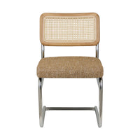 Chaise Uberto Tweed Marron Ristretto métal chromé - NV GALLERY - vue face