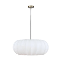 Suspension Akita blanc satiné et laiton brossé – vue détourée