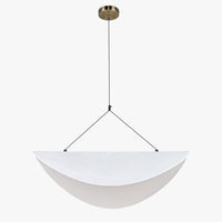 Suspension Fukui blanc et laiton brossé – vue de trois quarts