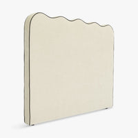 Tête de lit Atlante chenille beige – vue de trois quarts