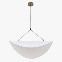 Suspension Fukui blanc et laiton brossé – vue de profil