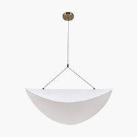Suspension Fukui blanc et laiton brossé – vue de profil