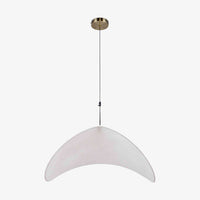 Suspension Fukui blanc et laiton brossé – détail du tissu tendu