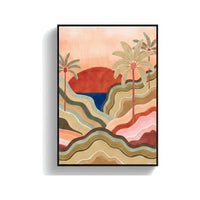 Affiche encadrée chêne Sunset