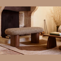 Banc Popa tweed vert - en situation salon