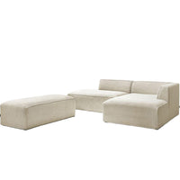 Canapé d'angle avec pouf Megève - Bobochic