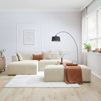 Megève corner sofa with pouf - Bobochic