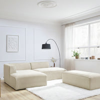 Megève corner sofa with pouf - Bobochic