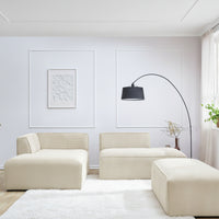 Megève corner sofa with pouf - Bobochic