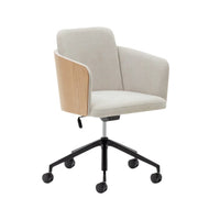 Chaise de bureau tissu et bois Madai