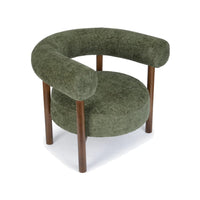 Fauteuil noyer et tweed Carol - NV GALLERY