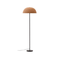 Lampadaire métal noir abat-jour effet terre cuite Nibla