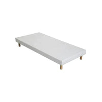 Sommier tapissier simple pin massif hêtre et tissu