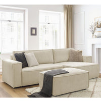 Nihad convertible corner sofa with storage compartment and pouf - Bobochic