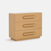 Commode 3 tiroirs Newlo moka laqué brillant – vue détourée