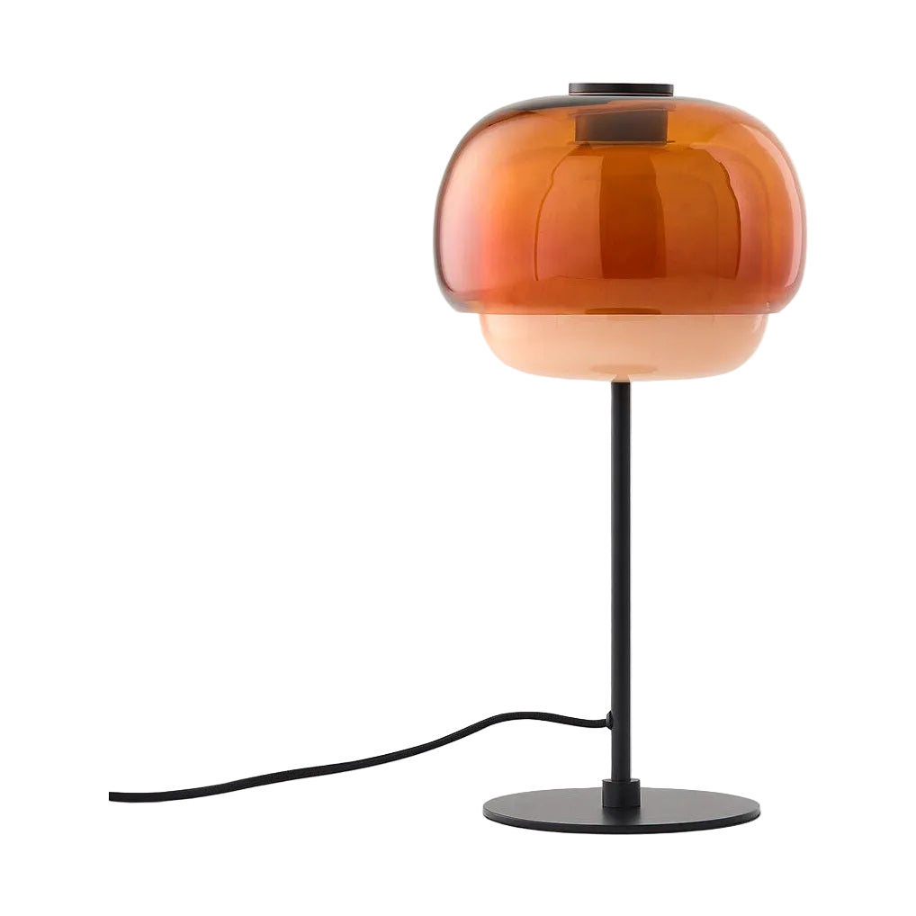 Lampe à poser Kinaro en verre orange foncé – vue détourée