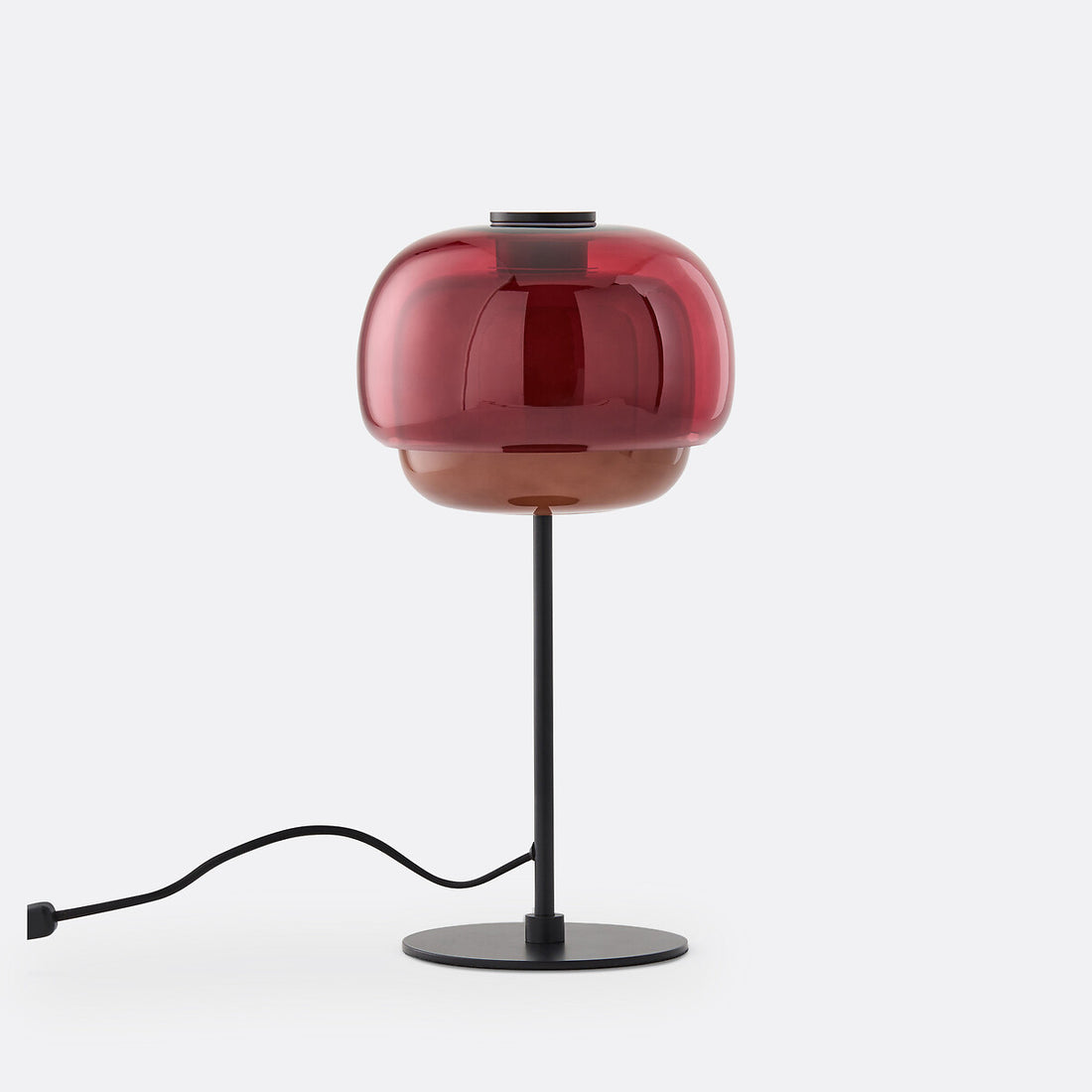 Lampe à poser Kinako en verre rouge – vue détourée