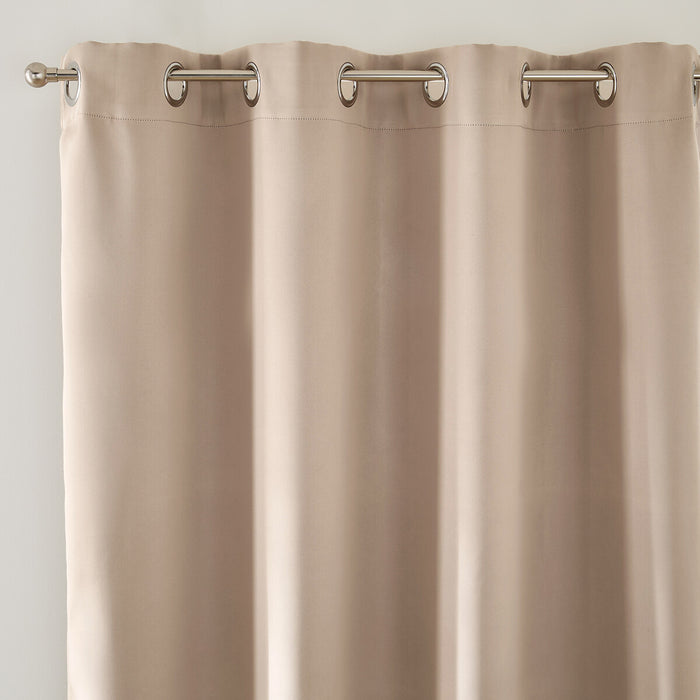 Rideau Voska beige taupe clair occultant à œillets – vue détourée