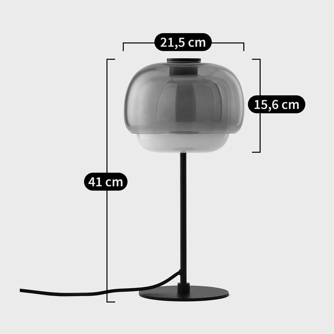 Lampe à poser Kinaro – détail du pied en métal époxy