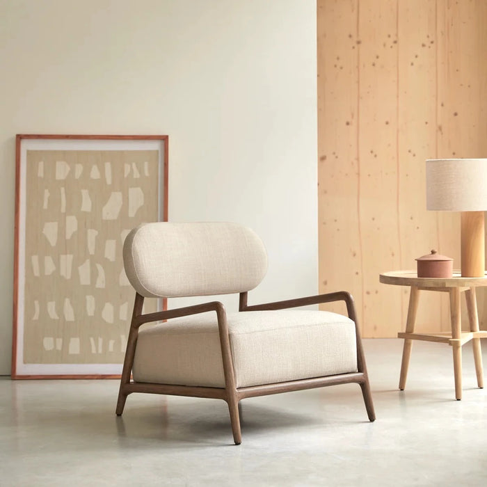 Fauteuil mindi massif tissu Romane - Tikamoon