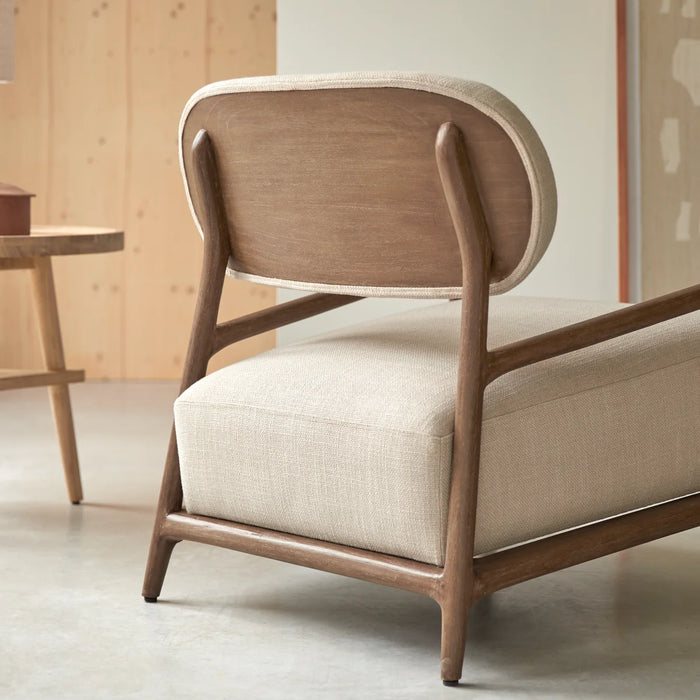Fauteuil mindi massif tissu Romane - Tikamoon