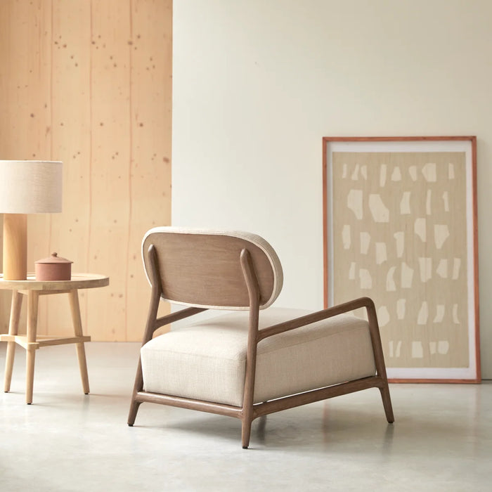 Fauteuil mindi massif tissu Romane - Tikamoon